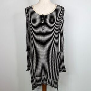 We The Free Stripe Raw Hem Knit Tunic